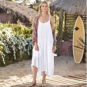 Sundance Destinations White Sun Dress Sz S Flowy Boho Cottage Core Travel Resort
